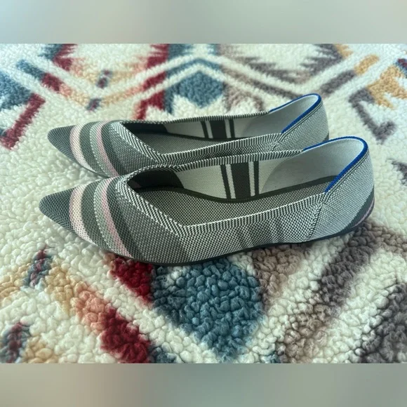 Rothy’s The Point Stripped Ballet Flats Size 8 - Picture 2 of 10